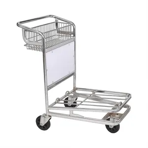 Wholesale With Hook Stainless Steel Airport Luggage Trolley High Quality Airport Luggage Trolley