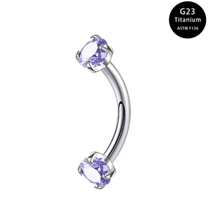 Zesen 16G Titane Corps Bijoux ASTM-F136 G23 <span class=keywords><strong>Prince</strong></span> <span class=keywords><strong>Albert</strong></span> Sourcil <span class=keywords><strong>Anneau</strong></span> Fileté Daith Boucle D'oreille Zircon Rhodium - Product Image 6