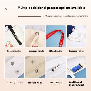 กระเป๋าช็อปปิ้งผ้าใบผ้าฝ้ายสีแดงลายการ์ตูนแบบพกพาของขวัญเปล่าสีขาวสไตล์ชนเผ่า DIY - Product Image 5