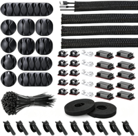 Offre Spéciale : Kit de Gestion de Câbles Multifonction 152 Pièces – Manchons de Câblage Auto-Adhésifs et Serre-Câbles en Nylon