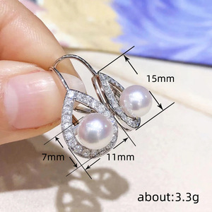 Orecchini a Goccia Lucidi con Perle Imitate, Orecchini a Gancio Semplici per Uso Quotidiano, Gioielli Regalo - Product Image 3