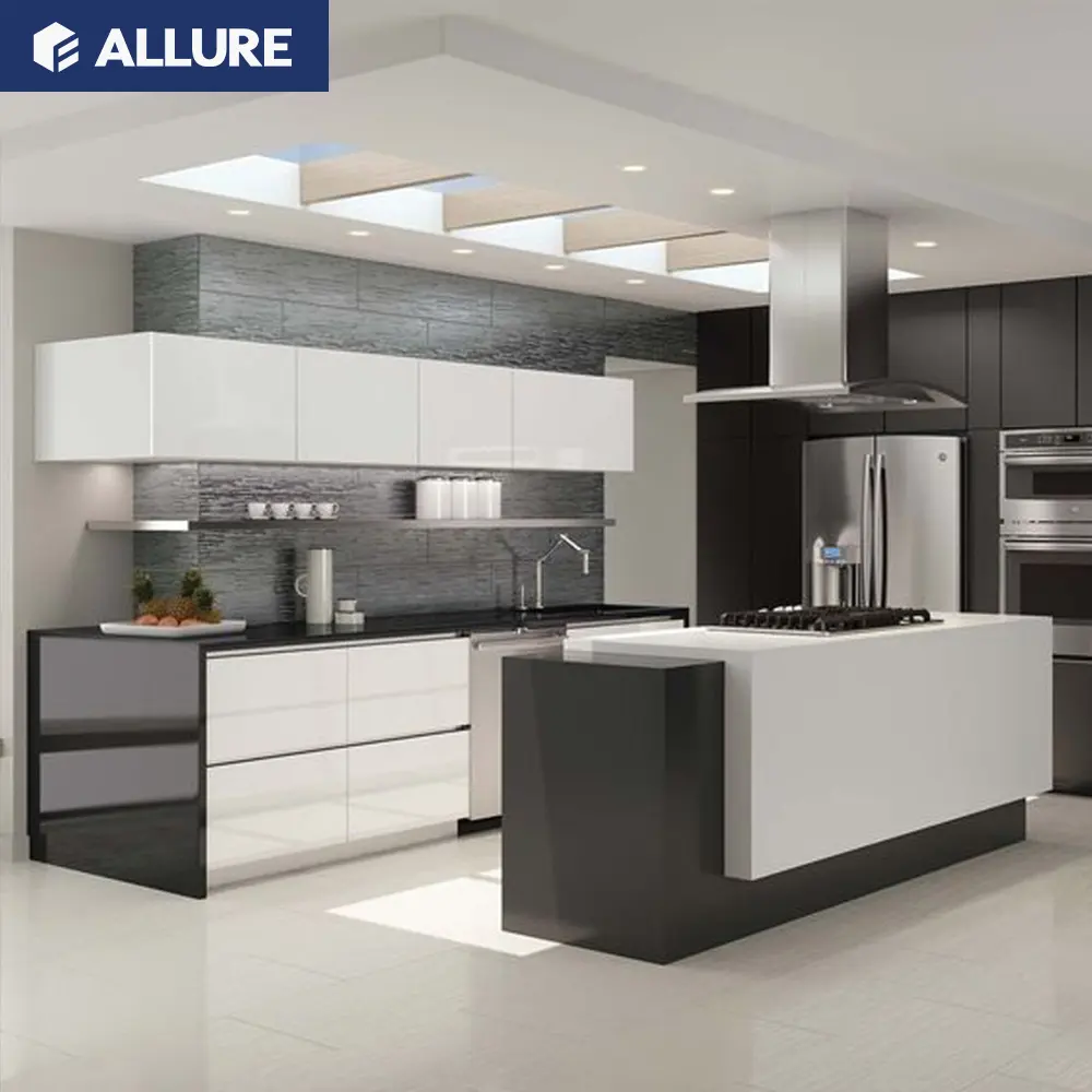 Allure Cina kustom gaya Modern set lengkap kecil 2 pak lemari dapur bawaan lemari dapur