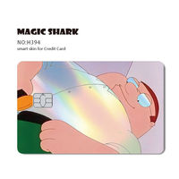 Les conceptions du client Personnalisez les autocollants de carte de crédit Holo brillants de dessin animé mignon de petite puce