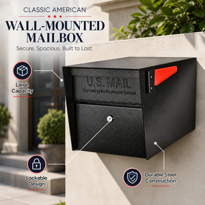 USA <strong>Wall</strong> Mounted Steel Mailbox American Weatherproof Large Capacity <strong>Post</strong> <strong>Box</strong> - Product Image 3