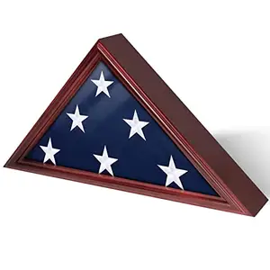 Estuche de exhibición triangular de bandera americana, personalizado, privado, arte de madera de pino hecho a mano, 9,5x5 pulgadas