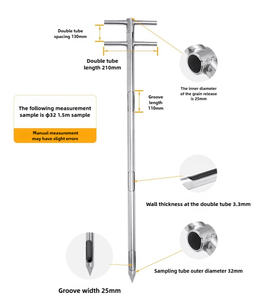 Paslanmaz çelik çift boru katmanlı tahıl örnekleyici çimento örnek matkap prob beton uçucu kül mısır buğday - Product Image 2