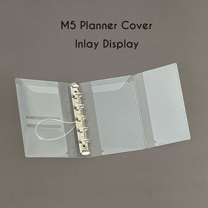 Vente en gros A6 A7 M5 Portable Twilled plastique argent anneaux givré clair pochette pour ordinateur portable feuilles mobiles classeur Triple planificateur couverture - Product Image 6