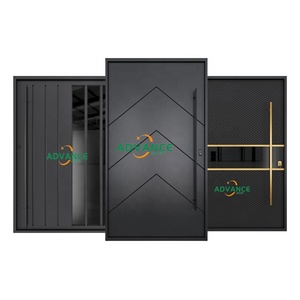 Portes battantes en alliage <span class=keywords><strong>d</strong></span>'aluminium noir, modernes, étanches, pour l'<span class=keywords><strong>entrée</strong></span> principale de la maison, <span class=keywords><strong>moins</strong></span> chères pour l'extérieur. - Product Image 3