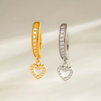 YW perhiasan Fashion ASTM F136 14G cincin tindik pusar cincin pusar Juntai hati berlapis emas Titanium