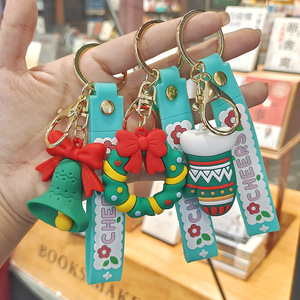 ของขวัญคริสต์มาส งานฝีมือ ประเภทพวงกุญแจ พวงกุญแจยางพีวีซีนุ่ม พลาสติก 3 มิติ โลหะผสมสังกะสี แบบกำหนดเองได้ ทนทาน น้ำหนักเบา 4 สี - Product Image 2