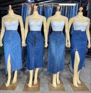 Robes maxi en jean pour femmes, nouvelles <span class=keywords><strong>jupes</strong></span> de travail, <span class=keywords><strong>jupes</strong></span> courtes en jean. Ventes directes d'usine et vente en gros. - Product Image 5