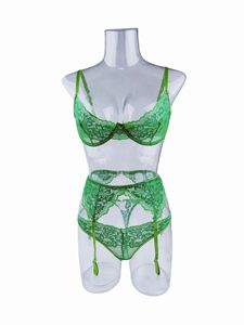 Lencería de Encaje Fresca y Cómoda para Mujer, Conjunto de Tres Piezas, Venta Caliente - Product Image 3