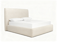 FERLY Cadre de lit rembourré moderne, texture bouclé, mobilier de chambre à coucher à profil bas