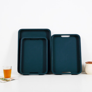 Plateaux de service carrés en bambou Chuangtai, style Morandi, avec poignée, pour servir le thé et le pain - Product Image 3