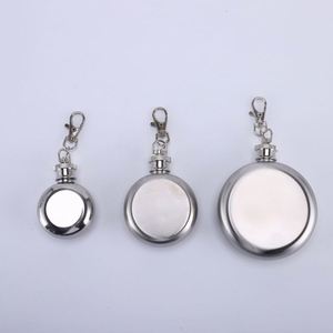 1oz Outdoor Portable 304 Stainless Steel Wine Pot Wholesales Cylinder Circle Hip Flask Gift Keychain Hip Flask - Product Image 3