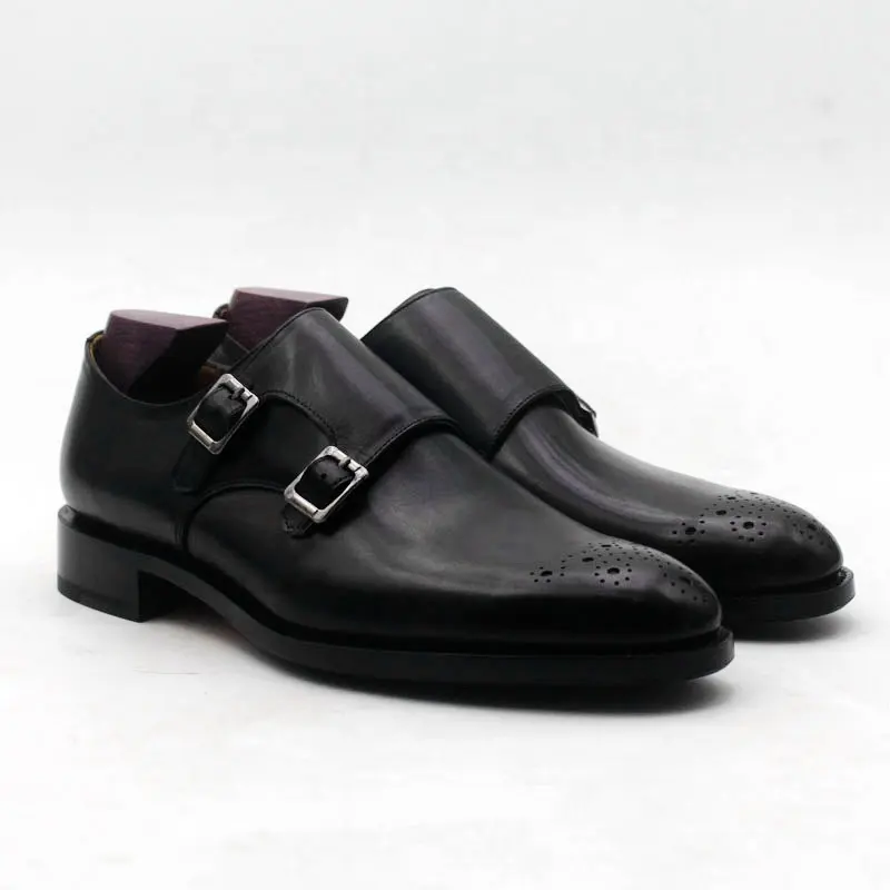 Cie Ms184 Biksu Goodyear Welted Gaya Formal Penuh Grain Kulit Sapi Sepatu untuk Pria