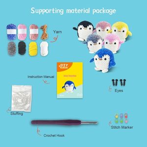 Adorable pingouin DIY <span class=keywords><strong>Crochet</strong></span> Amigurumi Doll Kit pour débutants Fabrication de bijoux Jouets avec tutoriel vidéo pour les nouveaux artisans - Product Image 2