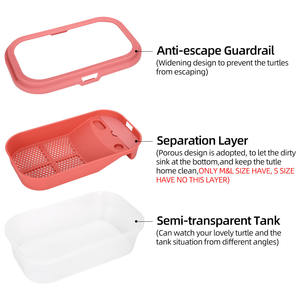 Réservoir de tortues Petit Terrarium de <span class=keywords><strong>tortue</strong></span> Anti-évasion Terrapin Aquarium <span class=keywords><strong>pour</strong></span> <span class=keywords><strong>Tortue</strong></span> Reptile Alimentation Repos <span class=keywords><strong>Habitat</strong></span> avec terrasse <span class=keywords><strong>d</strong></span>'escalade - Product Image 3