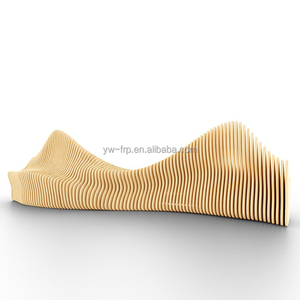 Chaise d'attente en bois paramétrique au design moderne pour bureau, hall d'accueil, aéroport, centre commercial et espaces extérieurs - Facile à nettoyer - Product Image 5