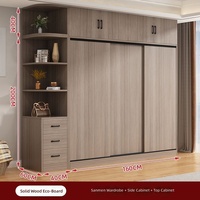 Armoire à 3 portes coulissantes en contreplaqué de qualité E0 avec armoire à bords arrondis, modulaire et facile à assembler, idéale pour le rangement de la chambre à coucher