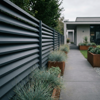 Clôture en aluminium décorative anti-rouille avec revêtement en poudre, motif personnalisé, clôture de sécurité pour villa, jardin, cour