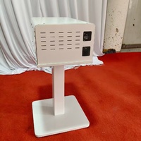 Support d'imprimante mobile compact en acier, meuble robuste pour imprimante avec grille de ventilation verrouillable, capacité de charge 100 kg, pour appareil photo/iPad/smartphones