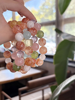 Bracelet en cristal naturel Sinyore Xiayu - Fluorite jaune/Topaze