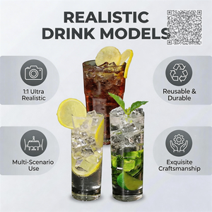 Modelo de simulación de bebida artificial realista de limonada helada, accesorios de comida falsa para exhibición en cocinas, salas de exposición y escenarios de cine. - Product Image 2
