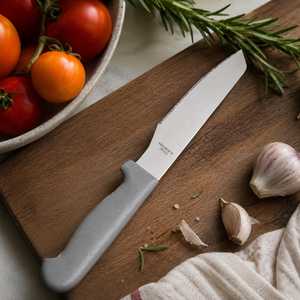 Set di coltelli da pizza in acciaio inossidabile, lama seghettata da 20 cm, manico in plastica nera, set di coltelli da bistecca per tagliare la pizza - Product Image 6
