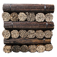 Panneaux de clôture en rouleau de bambou noir naturel Écrans en rouleau de bambou nigra pour jardin ou chantiers de construction