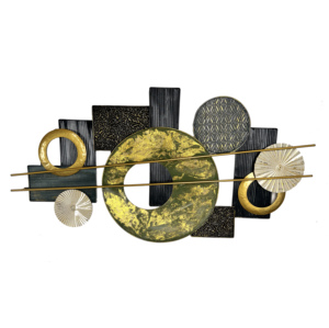 Decorazione Murale Antica 150X77 per Ingresso e Soggiorno d'Hotel, Artigianato in Metallo per Arredamento Casa, Articoli Decorativi da Parete all'Ingrosso - Product Image 1