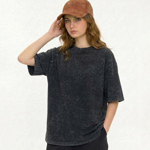 Camisetas Blancas de Manga Corta para Hombre, 100% Algodón, 240gsm, Tejido de Punto, Estilo Oversize, Teñido en Frío, Streetwear, Venta al Por Mayor, OEM, Impresión DTG - Product Image 2