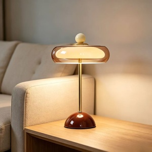 New Luxury High-end Retro Mushroom Table Lamp Bedroom Bedside Battery Powered Dimmable Night Light Ambient Light Instagram Style - Product Image 1