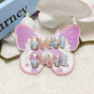 10 autocollants fantaisie <span class=keywords><strong>pour</strong></span> ongles, motif papillon, perles et strass, thème Océan Bleu, <span class=keywords><strong>pour</strong></span> adolescents et enfants plus âgés de 12 à 18 ans - Product Image 2