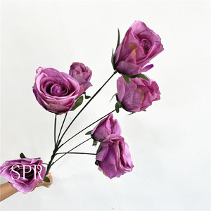 SPR Bouquet floreale artificiale ghirlanda di fiori di seta decorativa di seta rosa fiori appesi - Product Image 6