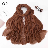 Vente en gros Foulard de Malaisie musulman décoratif diamant Hijab en coton froissé pour femme