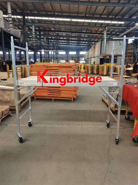 Kingbridge 6'' Modern Industrial Design Aluminum Rolling Tower Scaffold Lightweight Mobile  Portable Aluminum Scaffolding