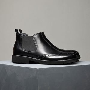 Zapatos de Hombre de Cuero Genuino Personalizados, de Primera Capa de Piel de Vacuno, con Borde Abierto y Adornos, Formales de Negocios, Estilo Británico de Tres Secciones - Product Image 2