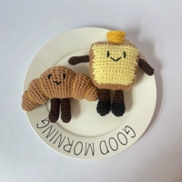 Porte-clés en peluche crochetée en coton doux, fait main, écologique, en forme de crème glacée, jouet de jeu d'imitation alimentaire, Amigurumi Kawaii, breloque de sac en forme 3D