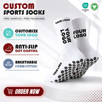 Chaussettes antidérapantes personnalisées en gros, écologiques et respirantes pour le football et les sports de plein air, avec emplacements pour logo personnalisé