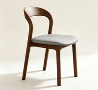 Chaise de salle à manger simple et minimaliste en bois massif avec dossier, stable et durable pour la maison, le bureau et l'étude
