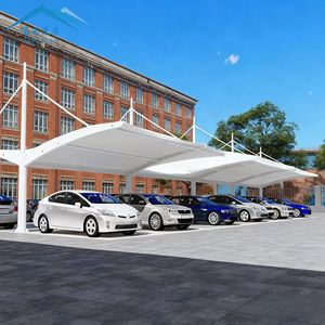 โครงสร้างเหล็กขนาดใหญ่คุณภาพสูง ทนทาน ผ้าคลุม PVDF สำหรับจอดรถเดี่ยวหรือคู่ กันน้ำ - Product Image 2