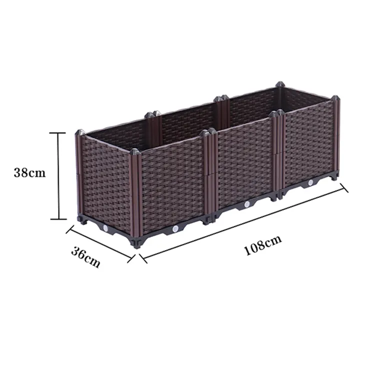 Factory Direct Sale Outdoor Pp Resin Garden Raised Bed Planter Box For Vegetables