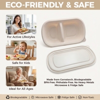 Boîte à gâteau burger en amidon de maïs personnalisée, conteneur à emporter biodégradable, robuste, étanche et résistant à l'huile