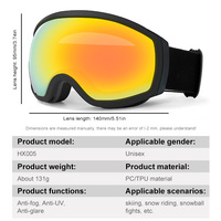Lunettes de ski photochromiques personnalisées en gros, protection UV400, lunettes de ski, lunettes de sport de neige, verres polarisés, lunettes de snowboard