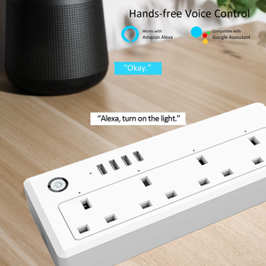 สายต่ออัจฉริยะพร้อมช่องเสียบ USB อุปกรณ์ป้องกันไฟกระชากชนิด WiFi ใช้ได้กับ Alexa Google Home และ <span class=keywords><strong>smartthings</strong></span> - Product Image 4