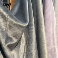 Tissu polaire uni, soyeux et lisse, à poils courts, imitation fourrure de vison, écologique, 100% polyester, brillant et lisse, pour vêtements et textiles de maison