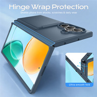 Casing HP Model Dompet Populer untuk Samsung Z Fold 8 Ultra 8 6 7 Flip dengan Slot Kartu, Perlindungan Engsel Penuh, dan Penyangga
