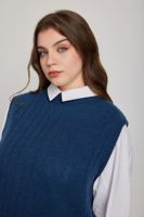 Damen Vertikal Gerippte Ärmellose Strickweste mit Halbrollkragen, Locker Sitzende Stretch-Tanktop für Layering
