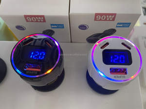 Pengisi Daya Mobil Cepat 90W <span class=keywords><strong>3</strong></span> Port Tipe C QC3.0 Pengisian Super Cepat USB-C PD Pengisi Daya Mobil Cepat untuk Huawei/Samsung/Xiaomi - Product Image 6